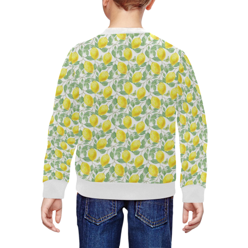 Lemons And Butterfly All Over Print Crewneck Sweatshirt for Kids (Model H29)