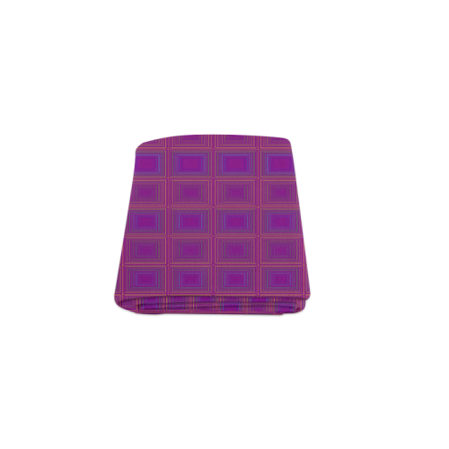 Purple gold multicolored multiple squares Blanket 40"x50"