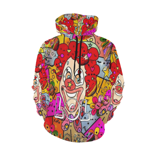Clown Popart by Nico Bielow All Over Print Hoodie for Women (USA Size) (Model H13)