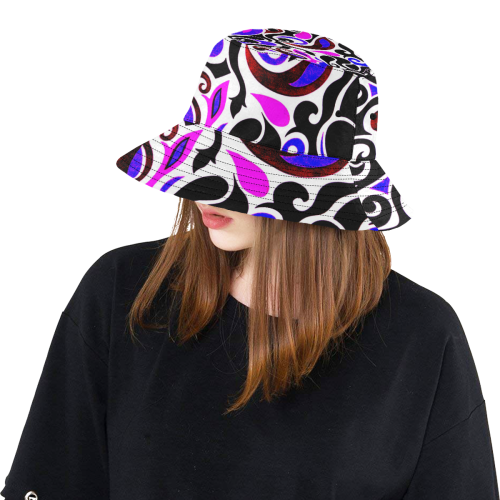 retro swirl abstract doodle All Over Print Bucket Hat