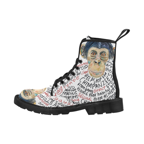 hate -chimp cruelty martin boots women Martin Boots for Women (Black) (Model 1203H)