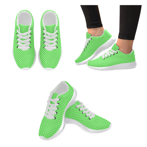 Eucalyptus green polka dots Women’s Running Shoes (Model 020)