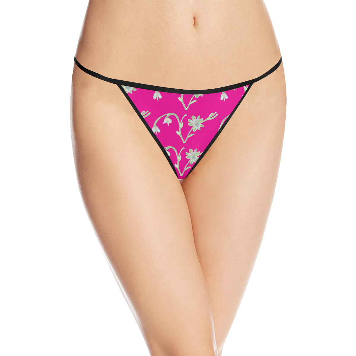 Pink Floral G String Women's All Over Print G-String Panties (Model L35)
