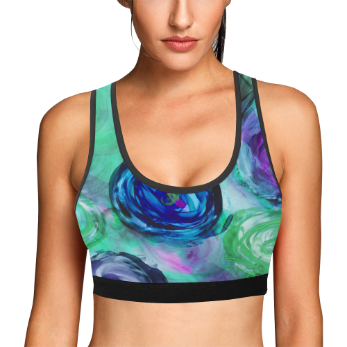 ink roses Women's All Over Print Sports Bra (Model T52)