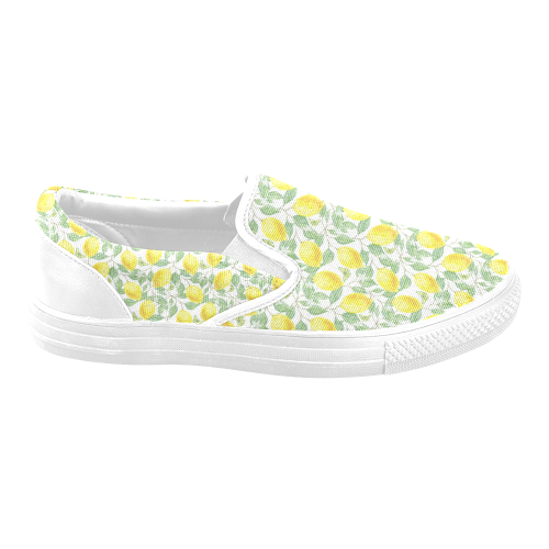 Lemons And Butterfly Slip-on Canvas Shoes for Men/Large Size (Model 019)