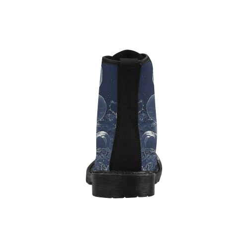 taurus blue galaxy Martin Boots for Women (Black) (Model 1203H)