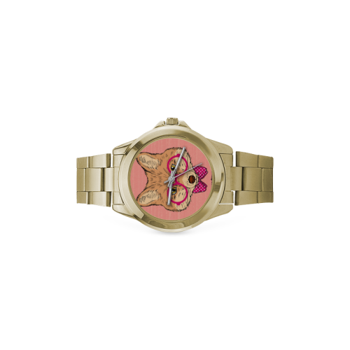 Nerdy fox golden rim watch Custom Gilt Watch(Model 101)