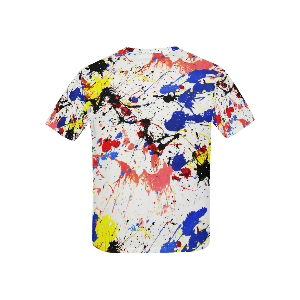 Blue and Red Paint Splatter Kids' All Over Print T-shirt (USA Size) (Model T40)