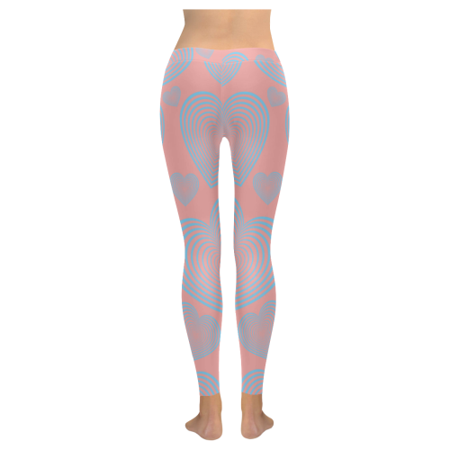 Abstract  heart Women's Low Rise Leggings (Invisible Stitch) (Model L05)