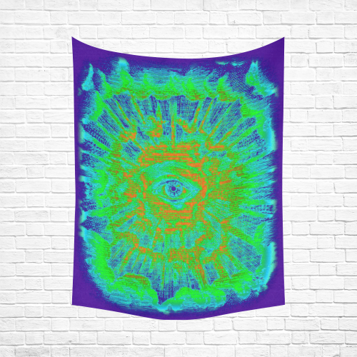 3D Third Eye Awakening Journey Black Light Cotton Linen Wall Tapestry 60"x 80"