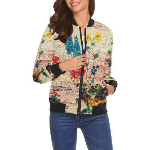 Fish Scale Art All Over Print Bomber Jacket for Women (Model H19)