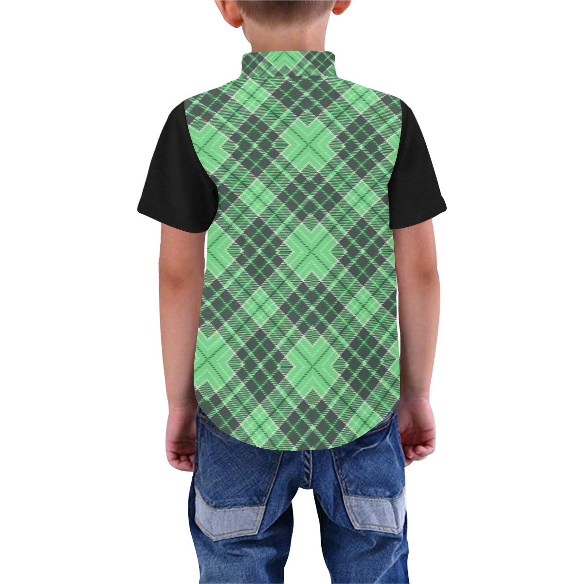 STRIPES LIGHT GREEN Boys' All Over Print Short Sleeve Shirt (Model T59)