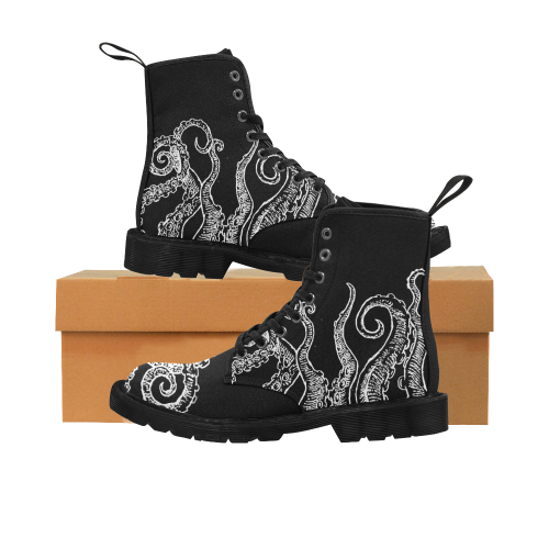 tentaclesblackbig2 Martin Boots for Men (Black) (Model 1203H)