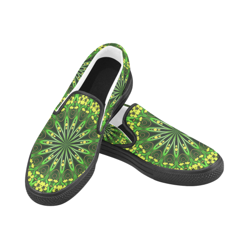 MANDALA GARDEN OF EDEN Slip-on Canvas Shoes for Men/Large Size (Model 019)