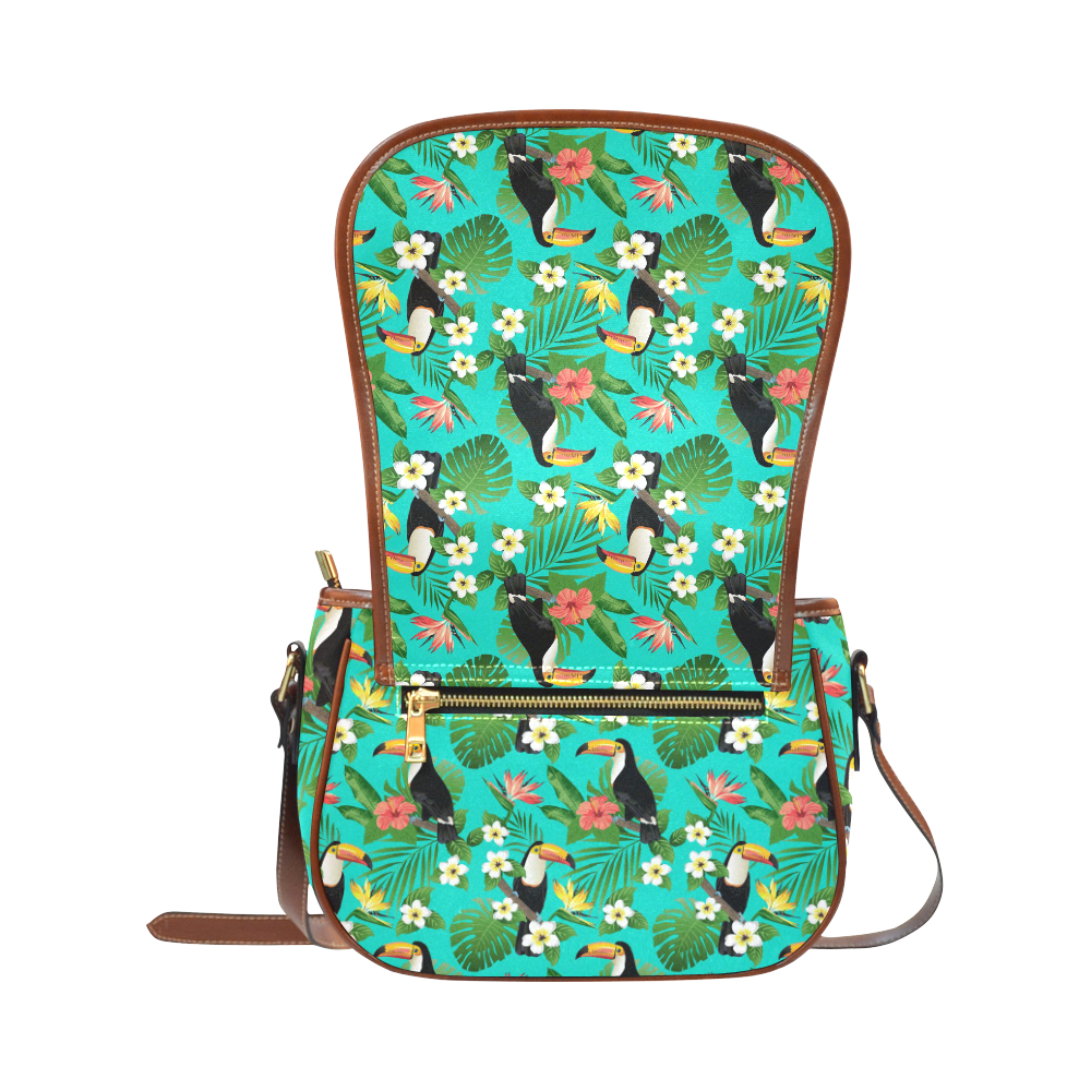 Tropical Summer Toucan Pattern Saddle Bag/Large (Model 1649)