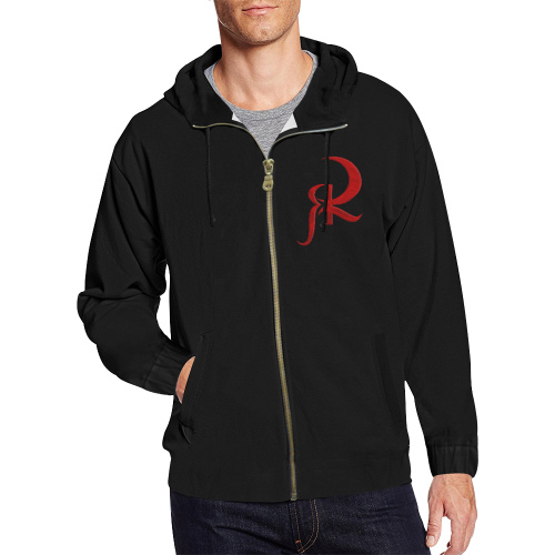 Red Queen Band Black All Over Print Full Zip Hoodie for Men (Model H14)