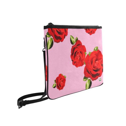 Fairlings Delight's Floral Luxury Collection- Red Rose Slim Clutch Bag 53086a10 Slim Clutch Bag (Model 1668)