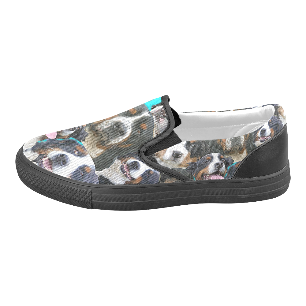 berners for  womens shoes Women's Unusual Slip-on Canvas Shoes (Model 019)