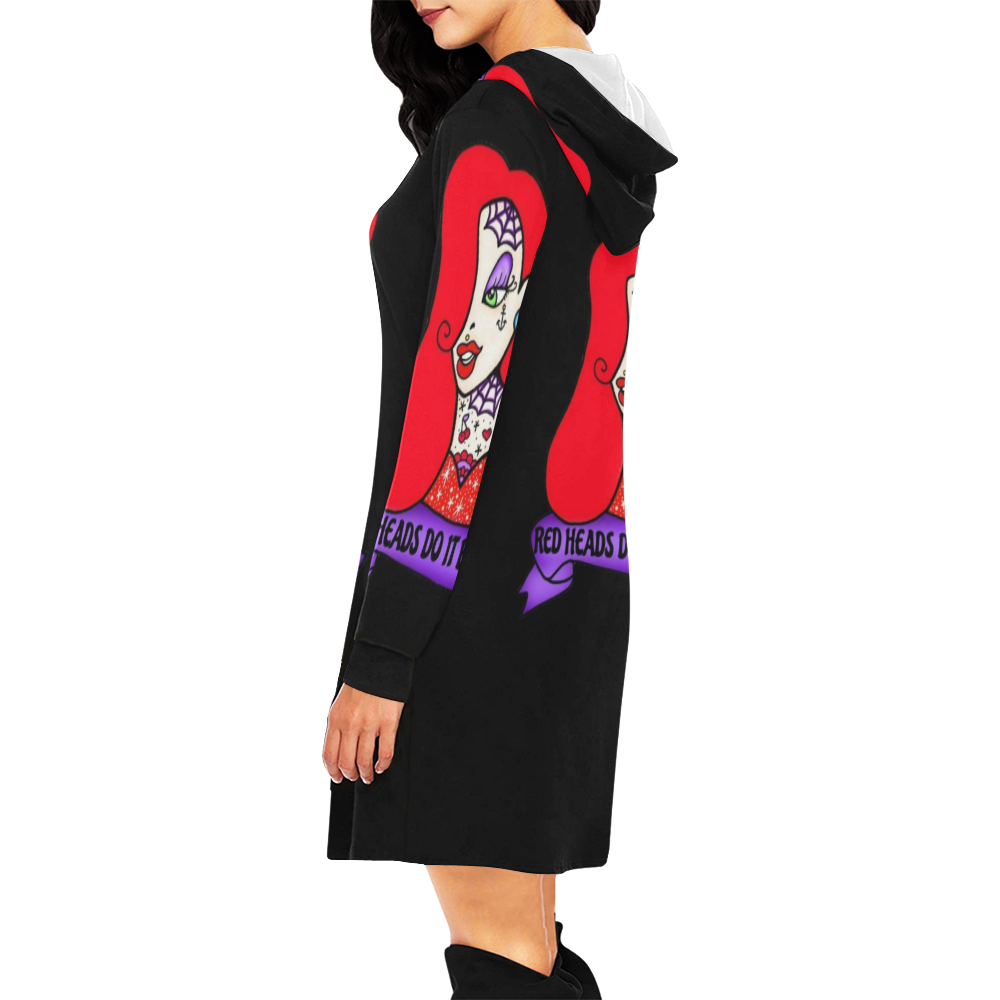 jessica rabbit All Over Print Hoodie Mini Dress (Model H27)