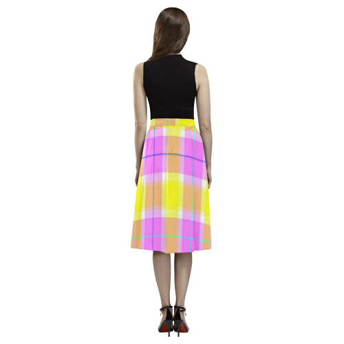 PINK TARTAN-8 Aoede Crepe Skirt (Model D16)