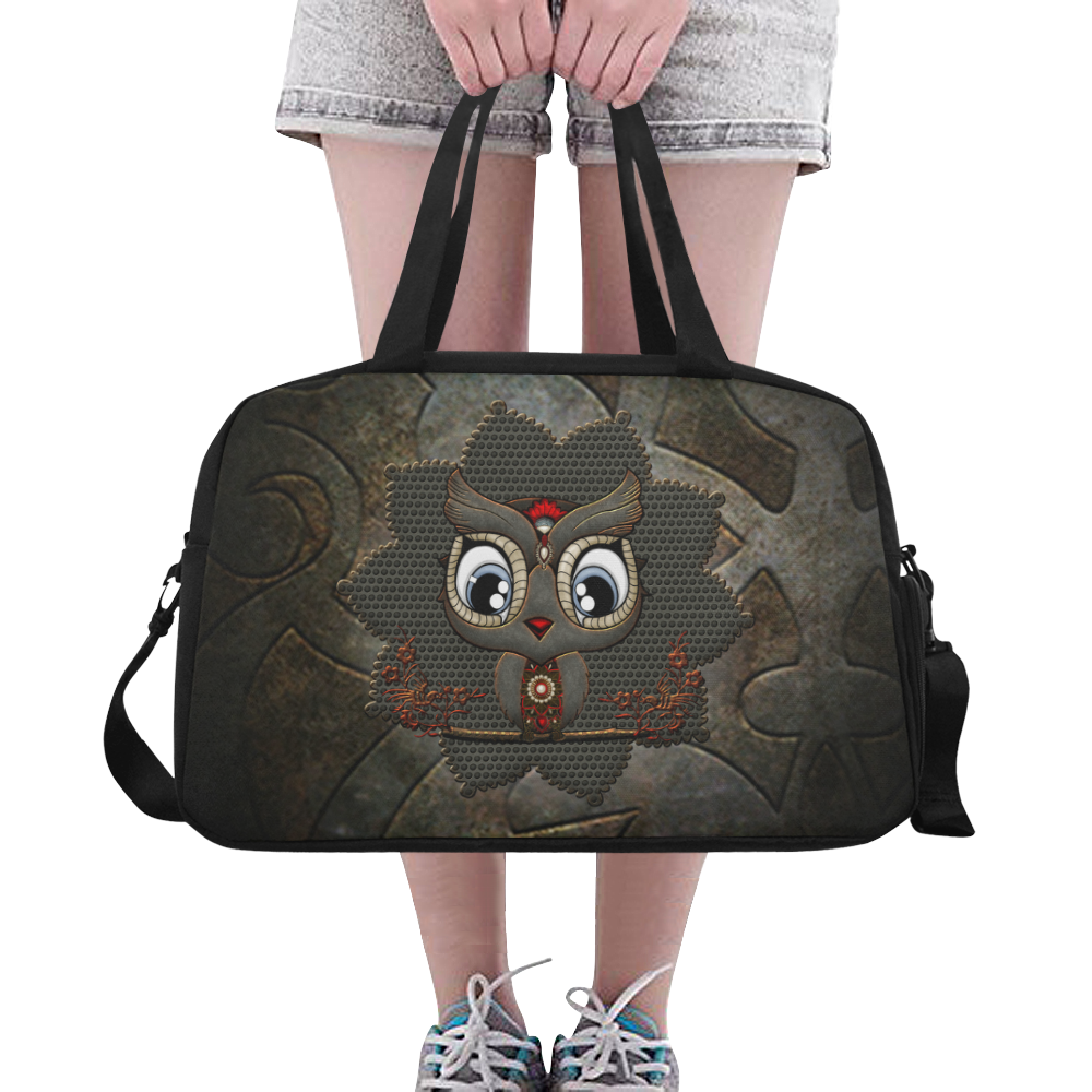 Funny steampunk owl Fitness Handbag (Model 1671)