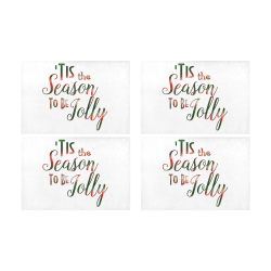 Christmas 'Tis The Season on White Placemat 12’’ x 18’’ (Four Pieces)