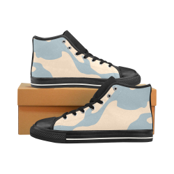 Two-Tone Camo Men’s Classic High Top Canvas Shoes /Large Size (Model 017)