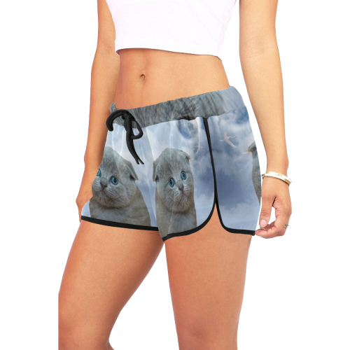 Lonely Little Kitty Women's All Over Print Relaxed Shorts (Model L19)