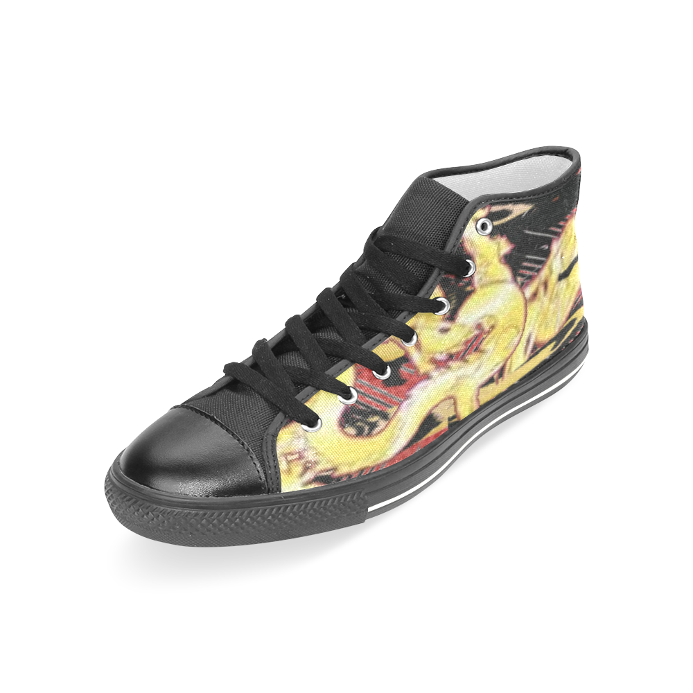 gold dragon creative design By Flipstylez Designs Women's Classic High Top Canvas Shoes (Model 017)
