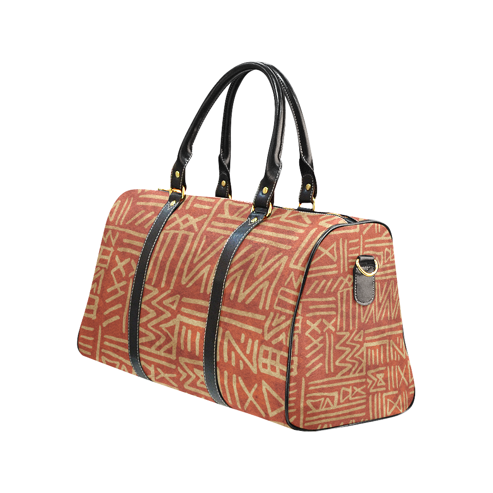 African rust & tan tribal 37 oz Large Travel Bag New Waterproof Travel Bag/Large (Model 1639)