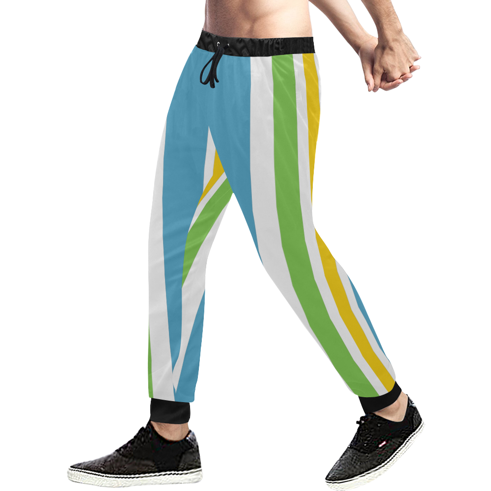 just stripes Men's All Over Print Sweatpants (Model L11)