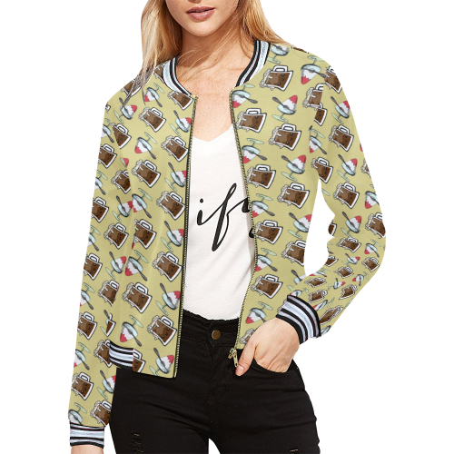 kawaii rootbeer All Over Print Bomber Jacket for Women (Model H21)