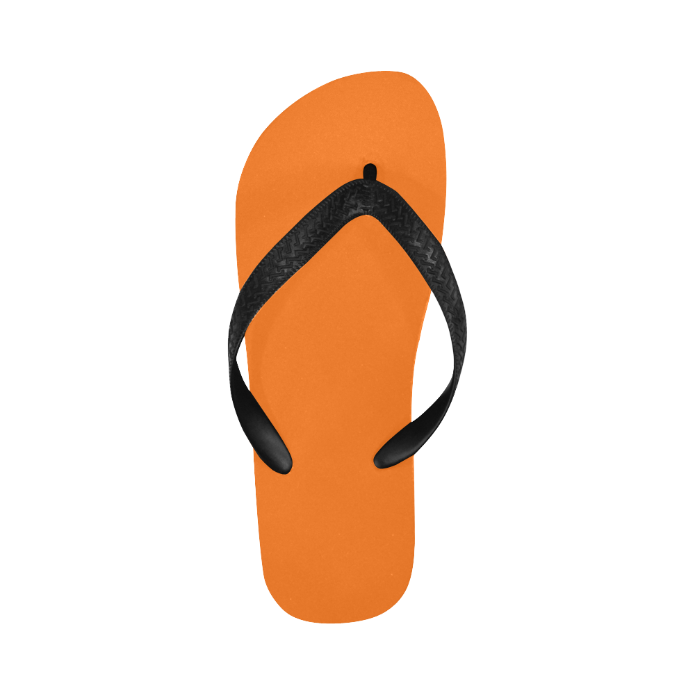 color pumpkin Flip Flops for Men/Women (Model 040)