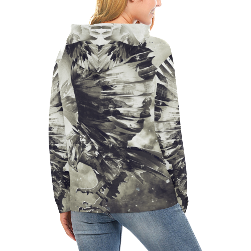 Eagle Bird Animal All Over Print Hoodie for Women (USA Size) (Model H13)