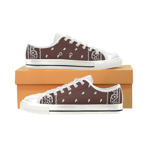 Brown Bandana Women's Classic Canvas Shoes (Model 018)