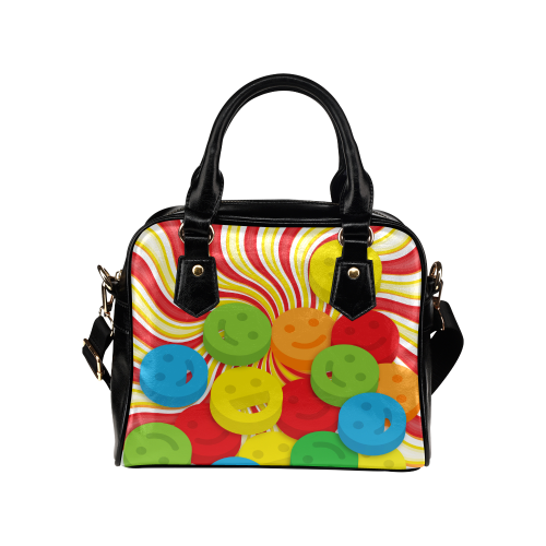 Rainbow Swirls Smiley Faces Handbag Shoulder Handbag (Model 1634)