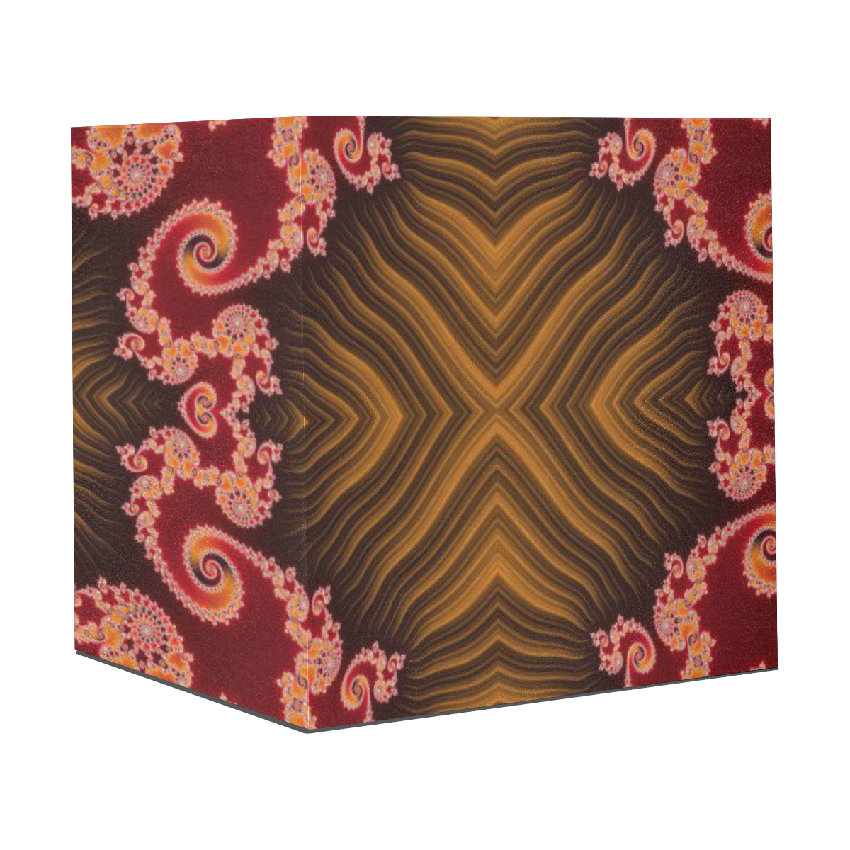 Red and Brown Hearts Lace Fractal Abstract Gift Wrapping Paper 58"x 23" (1 Roll)