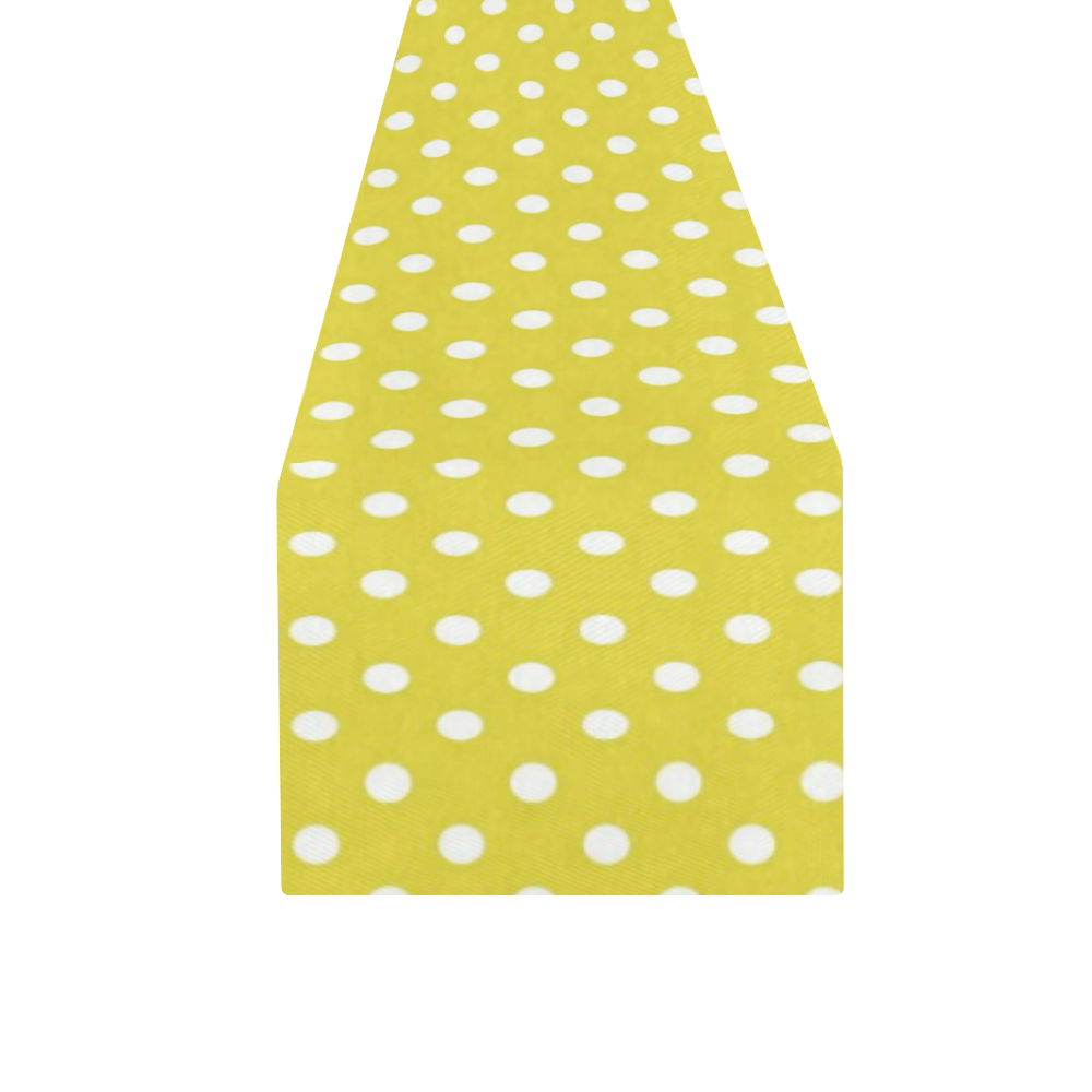 Yellow Polka Dot Table Runner 16x72 inch
