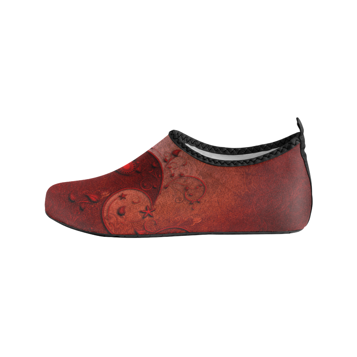 Soft decorative floral design Men's Slip-On Water Shoes (Model 056)