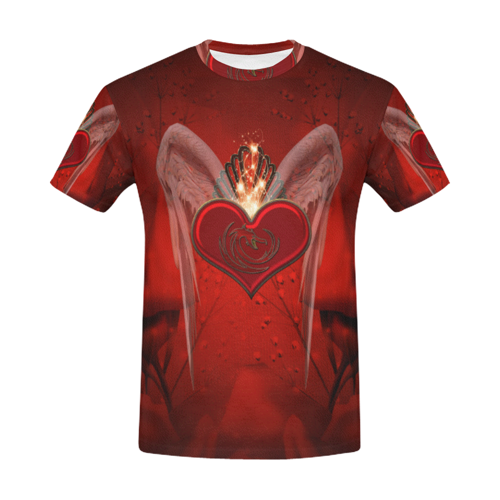 Heart with wings All Over Print T-Shirt for Men (USA Size) (Model T40)
