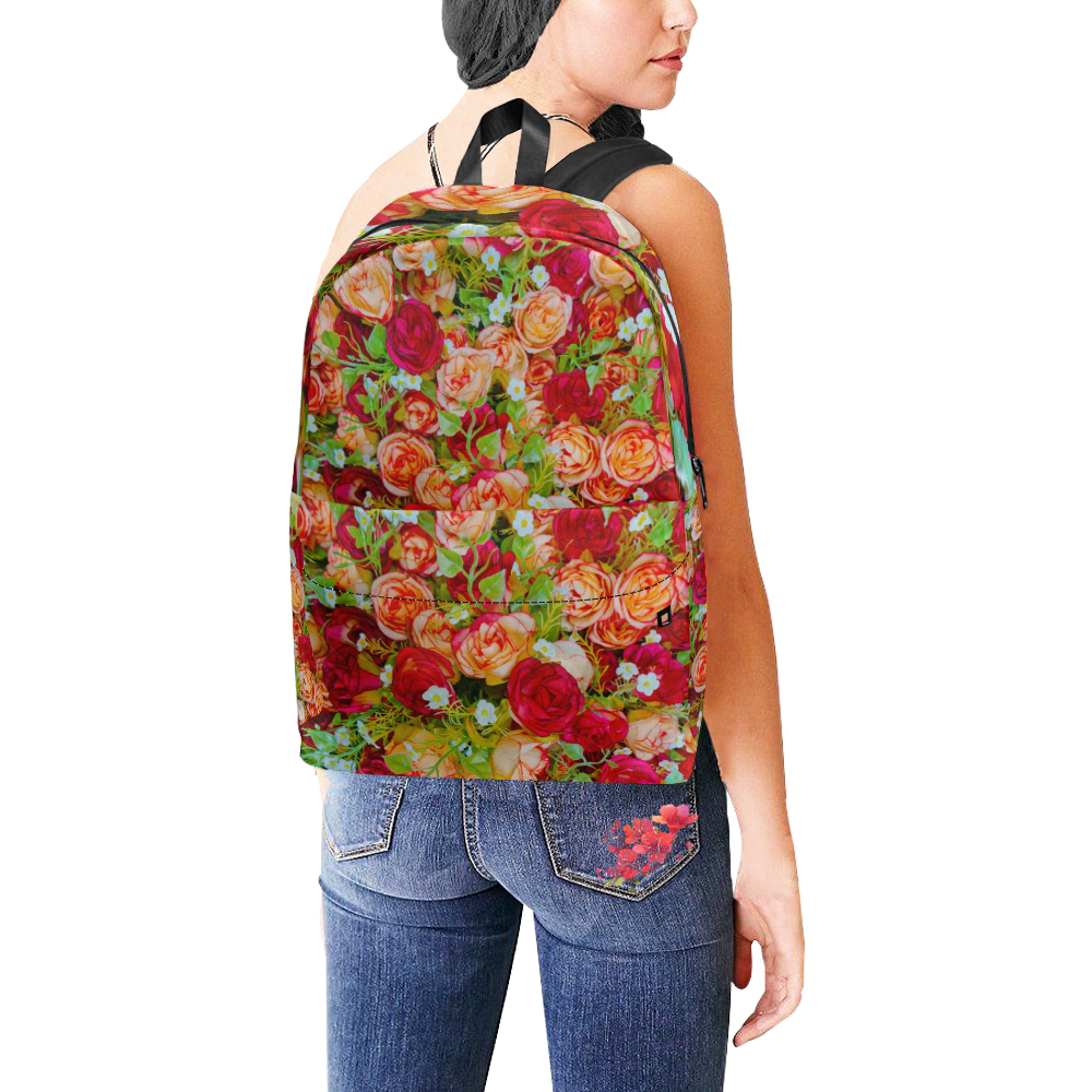 red flower Unisex Classic Backpack (Model 1673)
