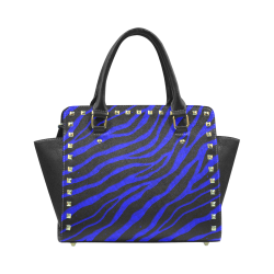 Ripped SpaceTime Stripes - Blue Rivet Shoulder Handbag (Model 1645)