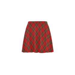 Red Tartan Plaid Pattern Mini Skating Skirt (Model D36)