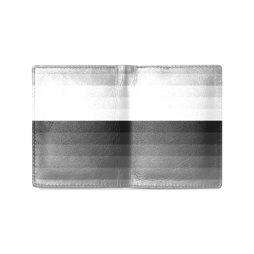 White, black, gray multicolored stripes Men's Leather Wallet (Model 1612)