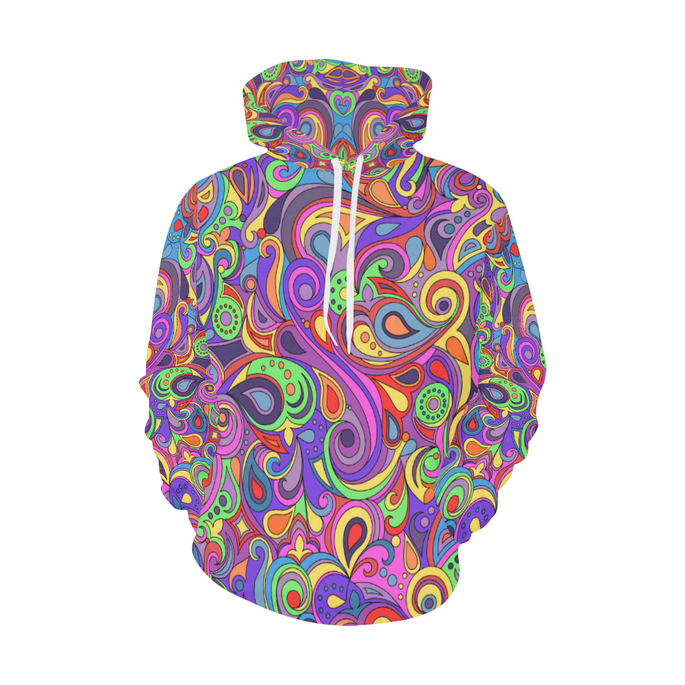 Psychedelic Hippy Doodle by ArtformDesigns All Over Print Hoodie for Women (USA Size) (Model H13)