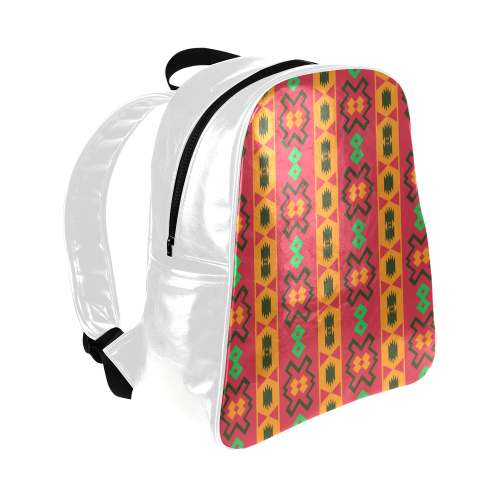 Tribal shapes in retro colors (2) Multi-Pockets Backpack (Model 1636)