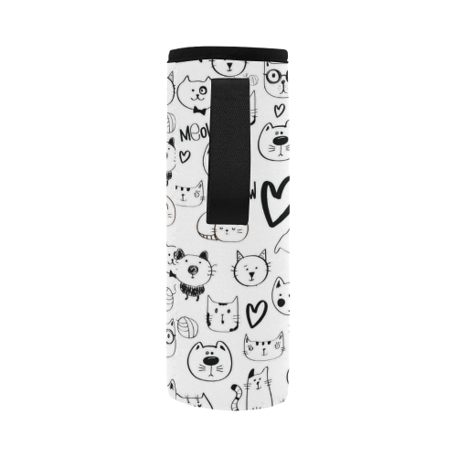 Meow Cats Neoprene Water Bottle Pouch/Large