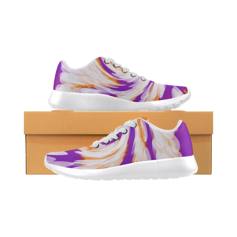 Purple Orange Tie Dye Swirl Abstract Women’s Running Shoes (Model 020)