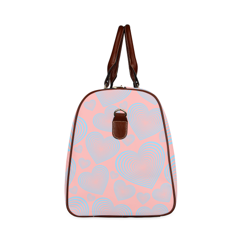 Abstract  Heart Waterproof Travel Bag/Small (Model 1639)