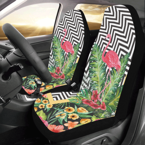 Amazing Flamingo Chevron Car Seat Covers (Set of 2)